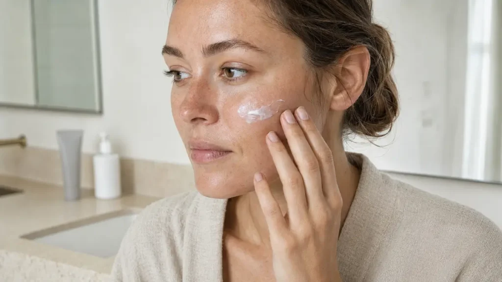 applying-moisturizer-to-sun-stressed-skin.